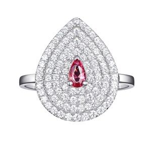 Swarovski Crystals Teardrop Pink Ring